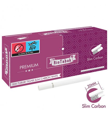 Tuburi Tigari RioTabak Slim Carbon White 200 Filter Plus